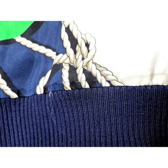 90s  Lauren Ralph Lauren Silk Nautical Print Navy Sweater Vest Women Sz XL - Picture 5 of 5